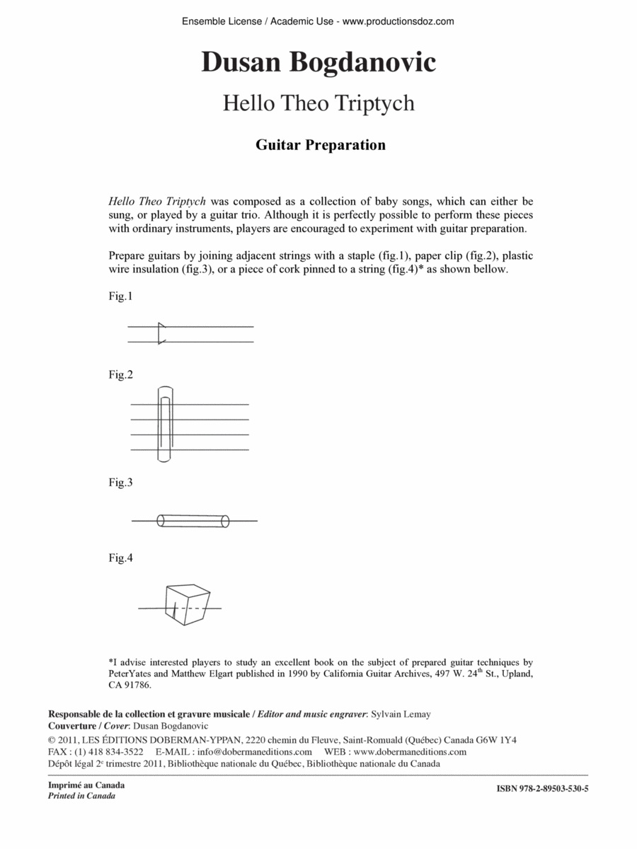 Hello Theo Triptych Hello Theo Triptych Guitar Ensemble scores gallery preview page 1