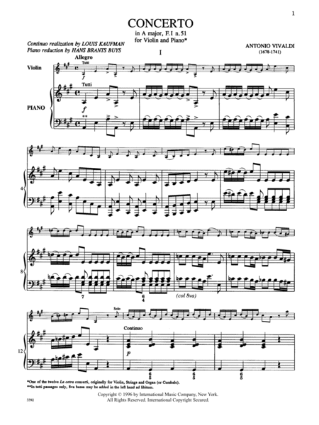 Concerto In A Major, Rv 345 (Opus 9, No. 2)