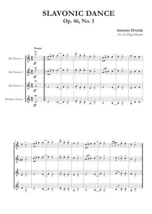 Slavonic Dance Op. 46, No. 1 for Clarinet Quartet