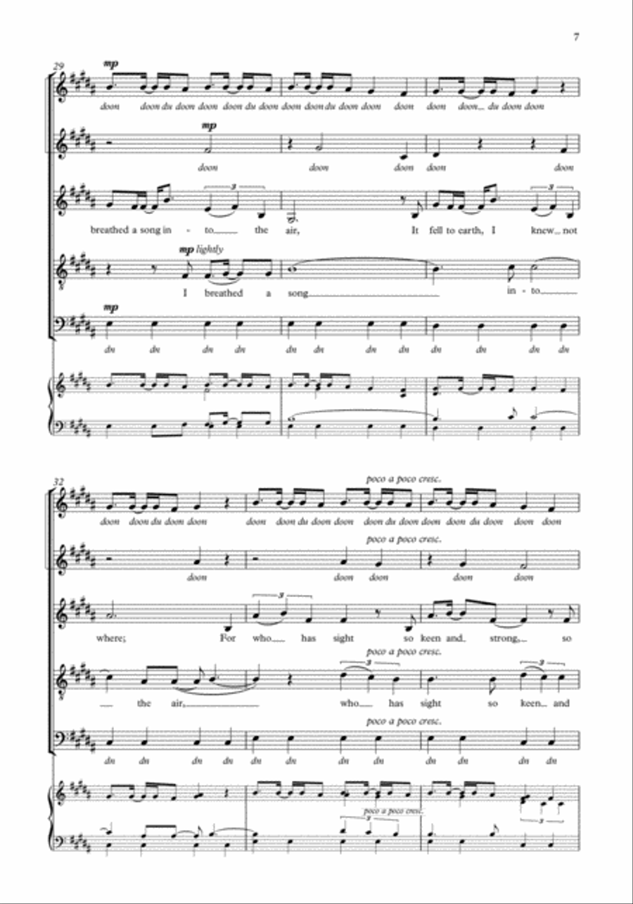 The Arrow and the Song SSATB scores gallery preview page 7