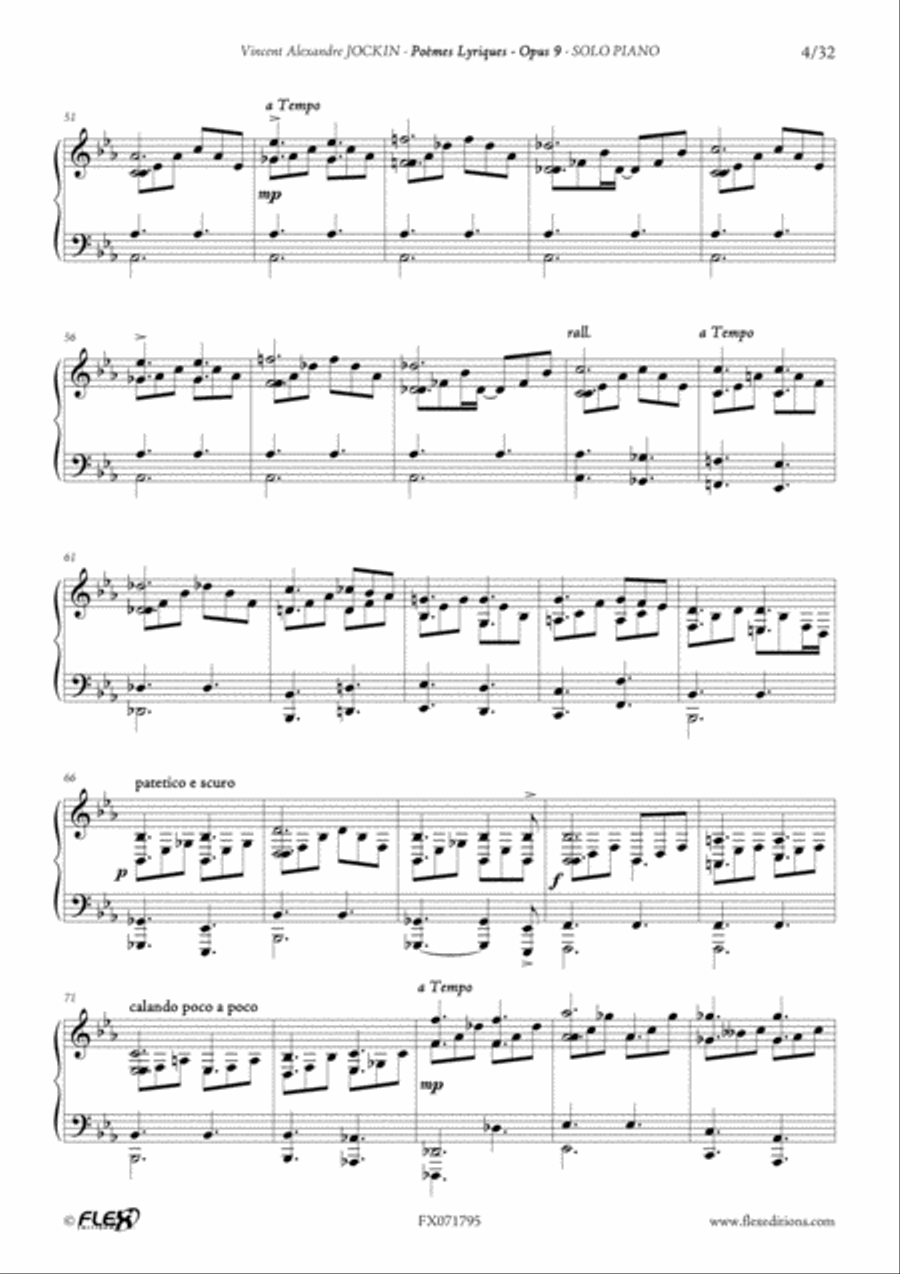 Poemes lyriques, Opus 9 (No.1 to 6) Piano Solo scores gallery preview page 4