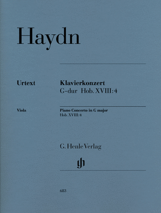 Book cover for Concerto for Piano (Harpsichord) and Orchestra G Major Hob.XVIII:4