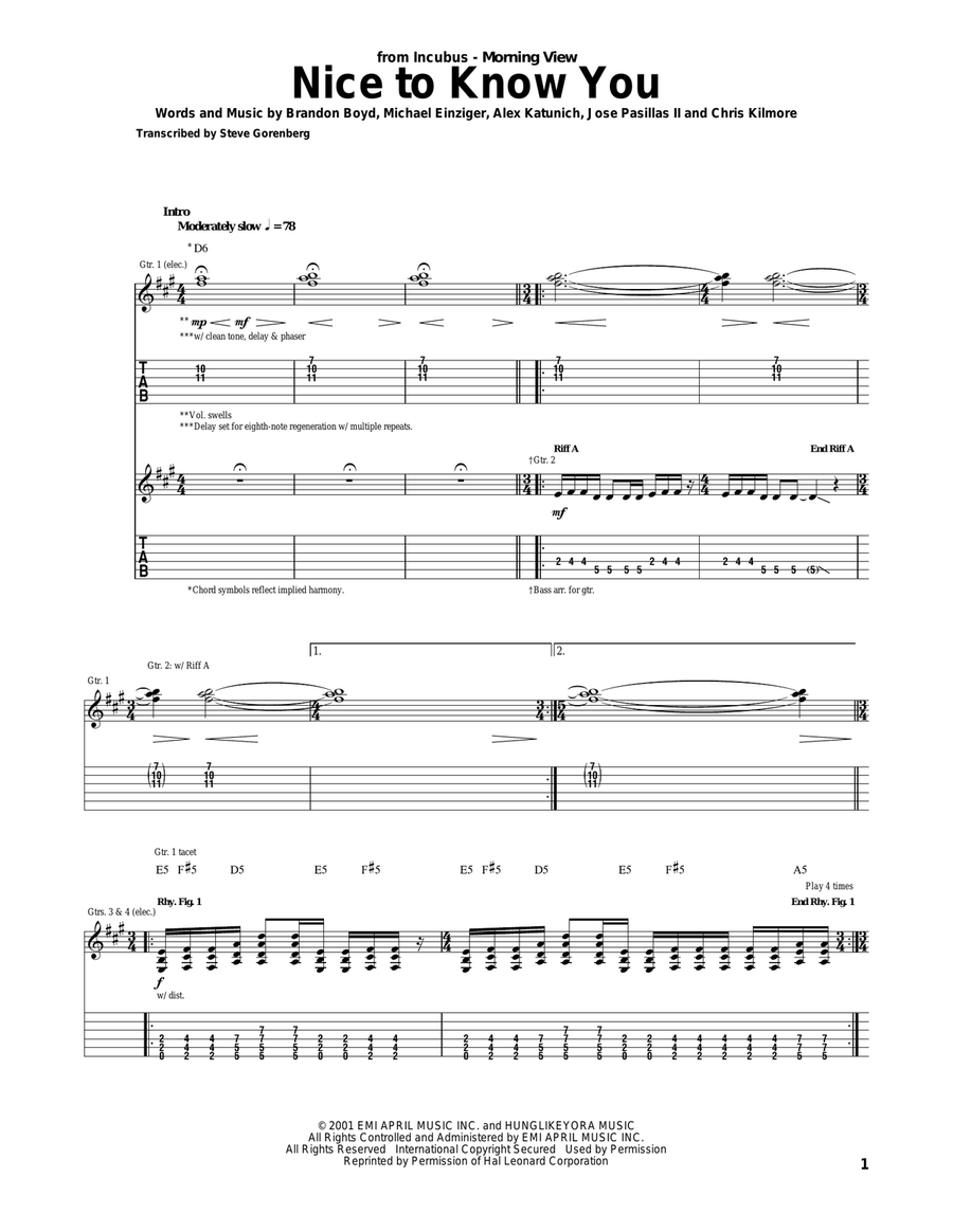 Nice To Know You Nice To Know You Acoustic Guitar scores gallery preview page 1