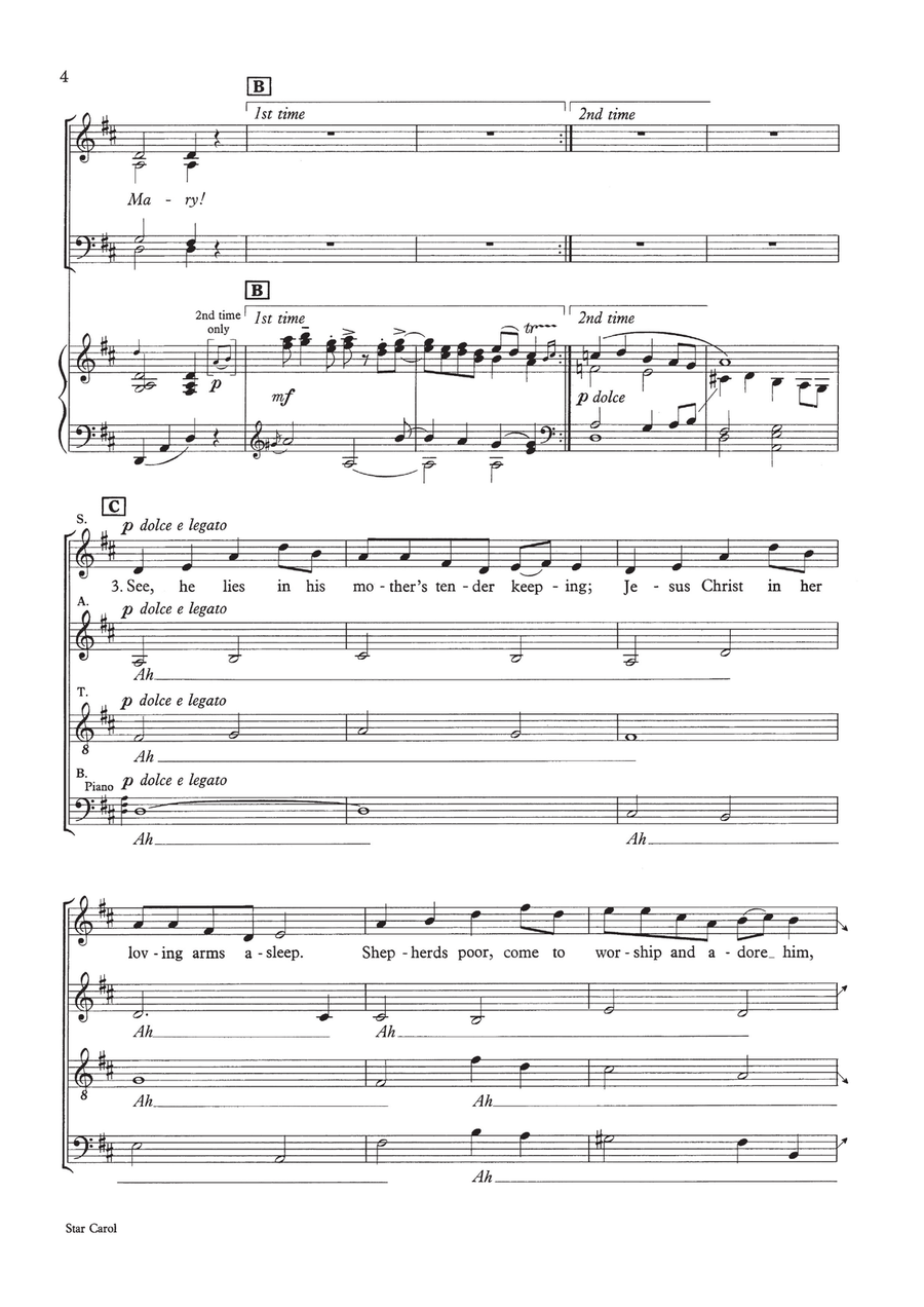 Star Carol 4-Part scores gallery preview page 4