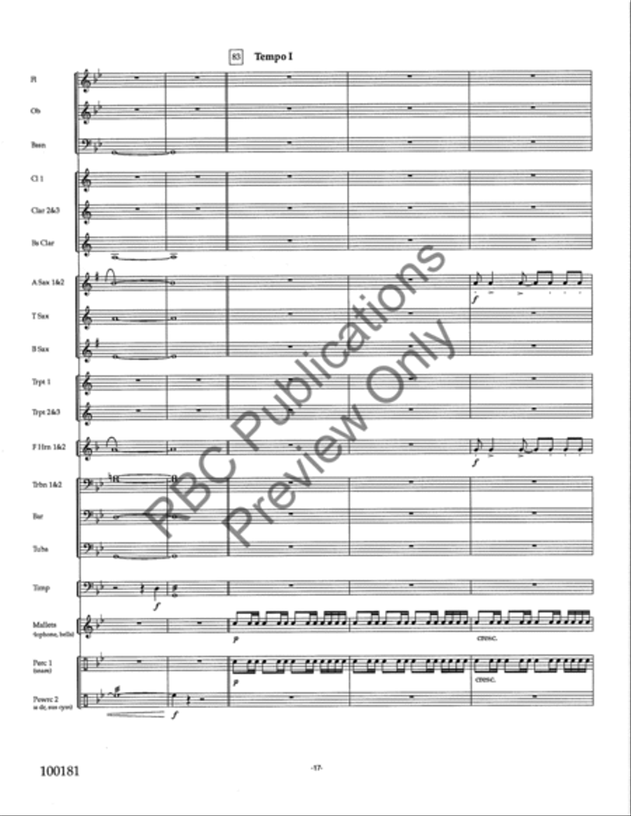Symphonic Essay (Score) Concert Band scores gallery preview page 19