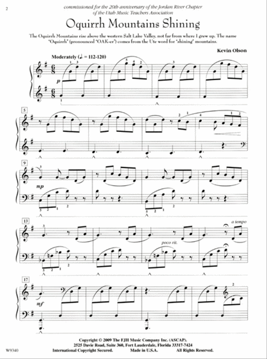 Oquirrh Mountains Shining Piano Solo scores gallery preview page 3