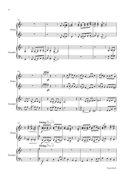 Sloop John B. - Caribian Folk Song - Piano Duet (4 Hands) image number null