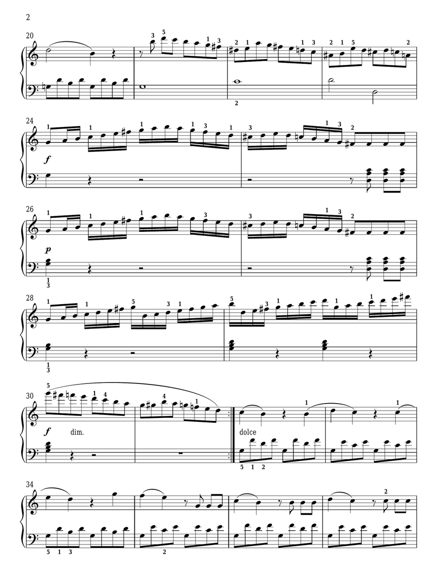 Sonatina In C Major, Op. 20, No. 1 Piano Solo scores gallery preview page 2
