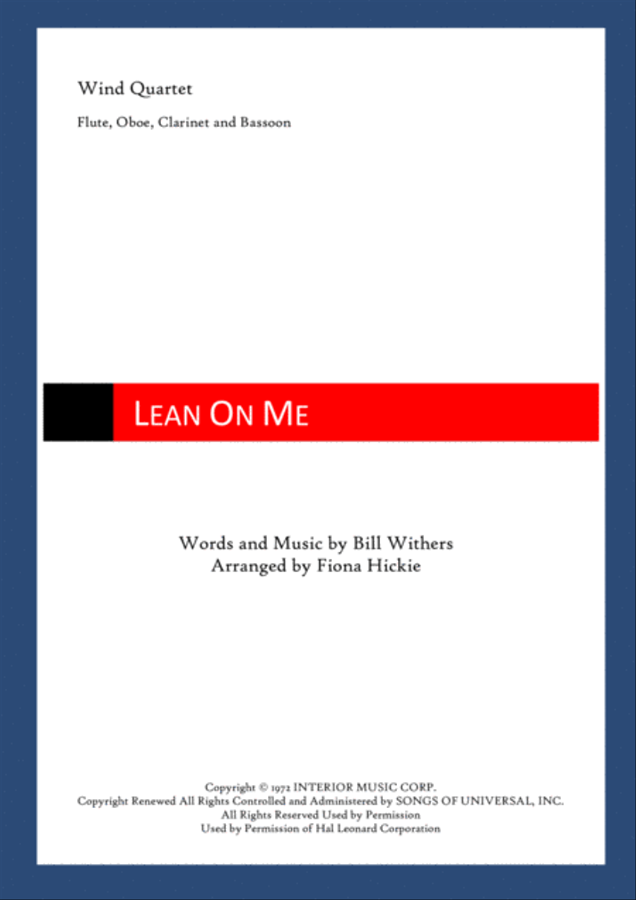 Lean On Me Lean On Me Woodwind Quintet scores gallery preview page 1