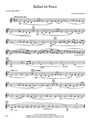 Ballad for Peace: 3rd B-flat Trumpet