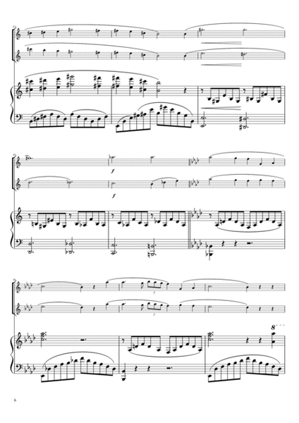 "Liebestraum No. 3" (Asdur) Piano trio / flute duet image number null