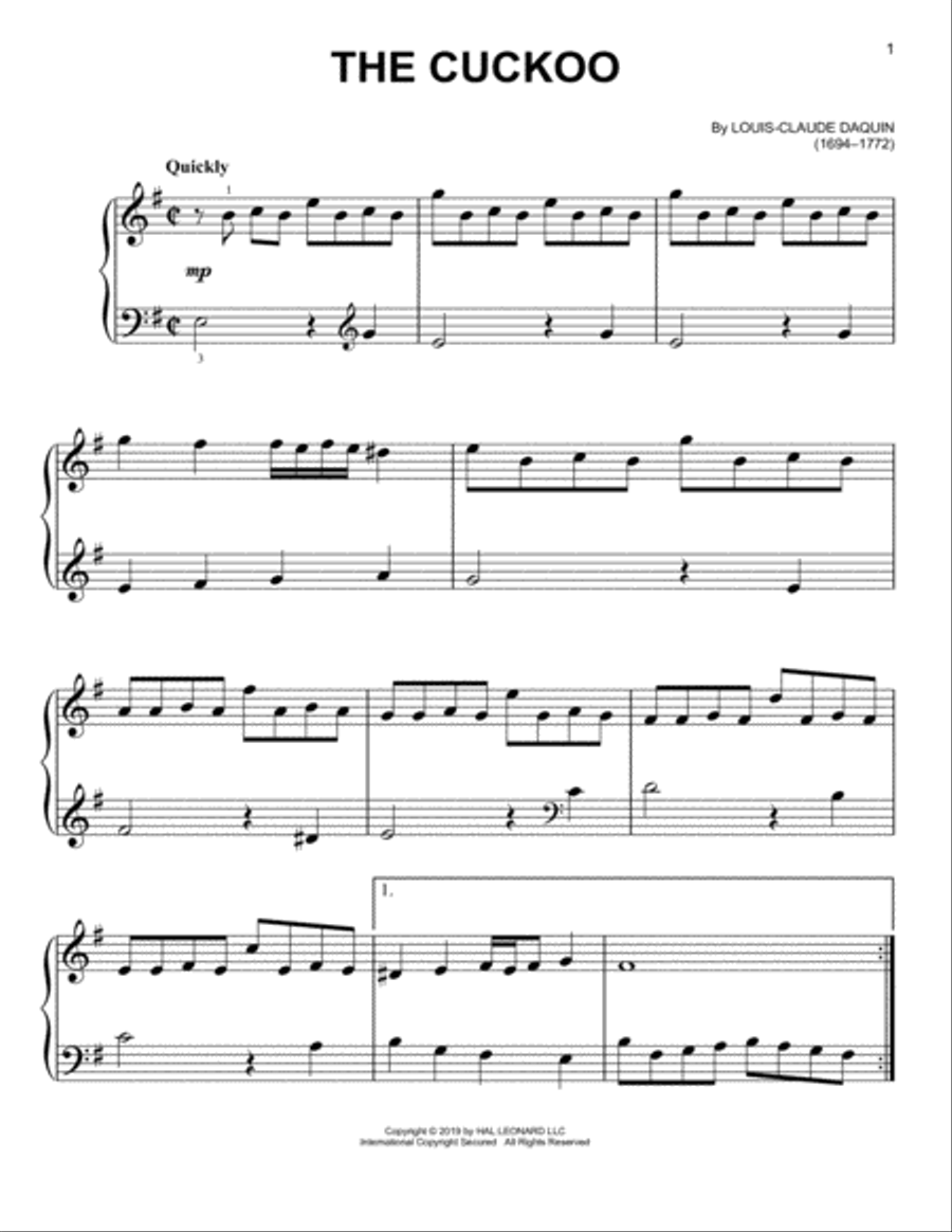 Le Coucou Le Coucou Easy Piano scores gallery preview page 1