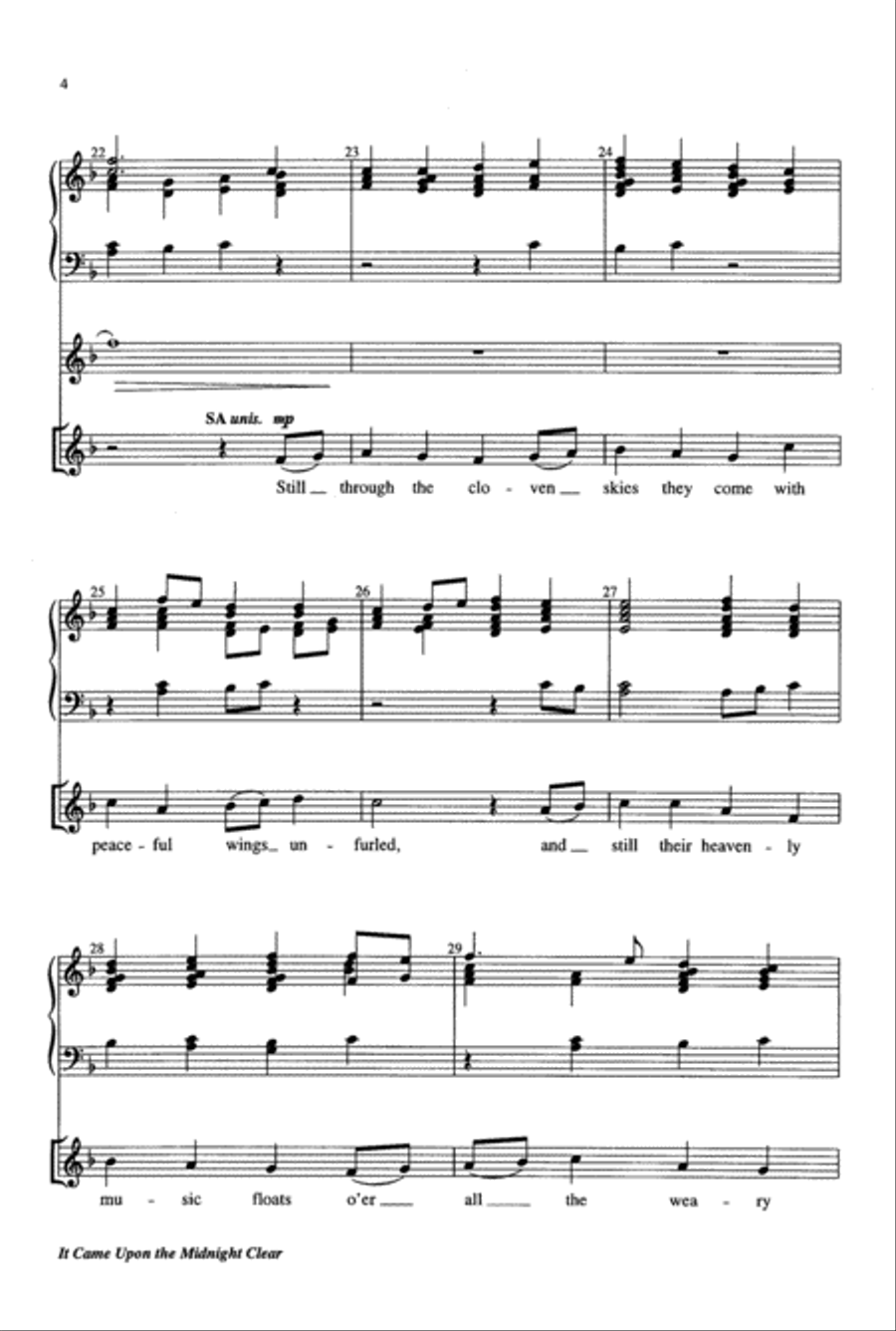 It Came Upon the Midnight Clear 3-Part scores gallery preview page 4