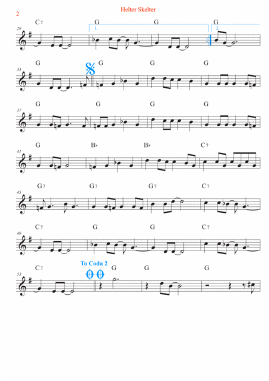 Helter Skelter Helter Skelter Tenor Saxophone scores gallery preview page 2