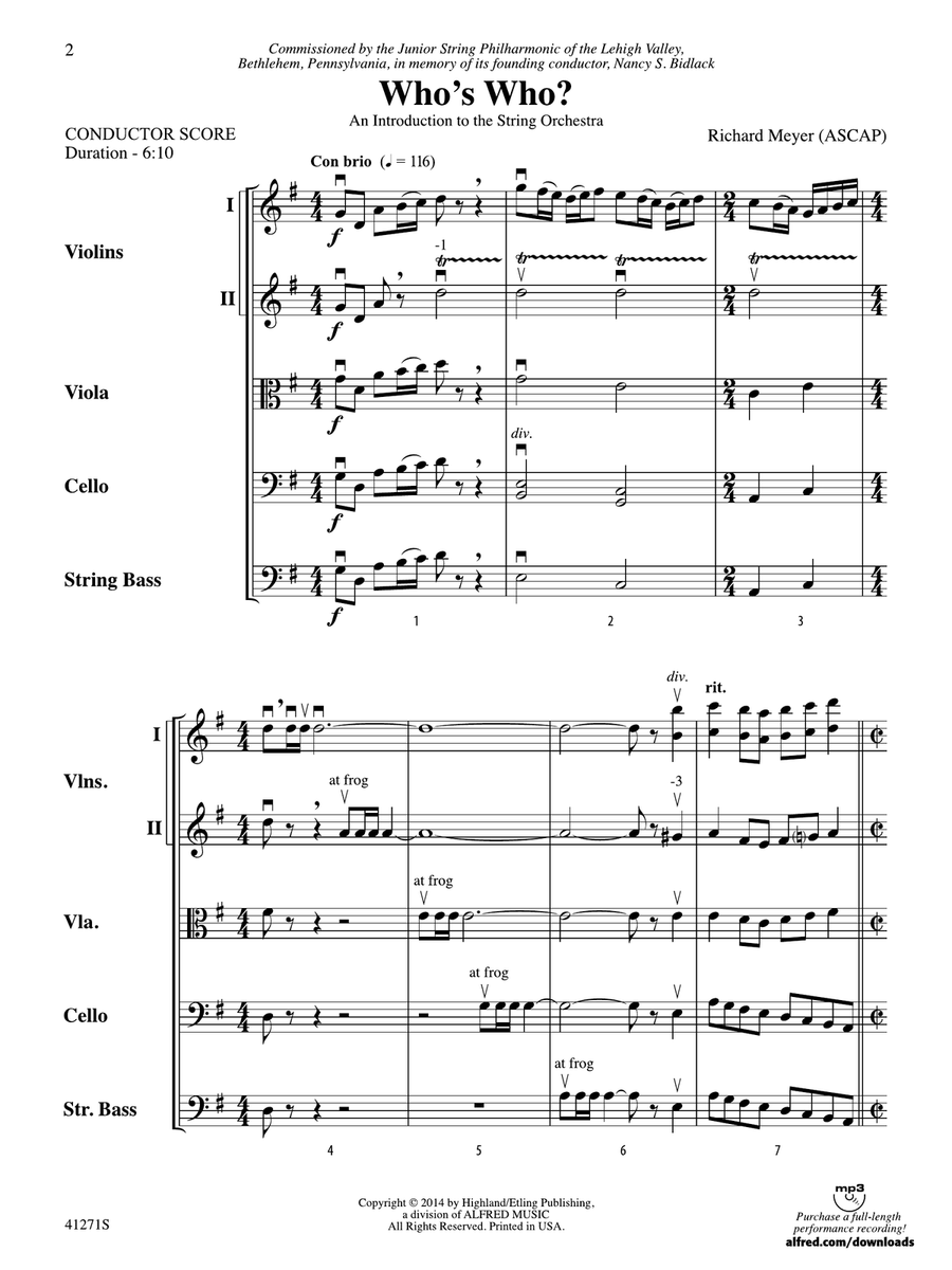 Who's Who?: Score by Richard Meyer String Orchestra - Digital Sheet Music page 2