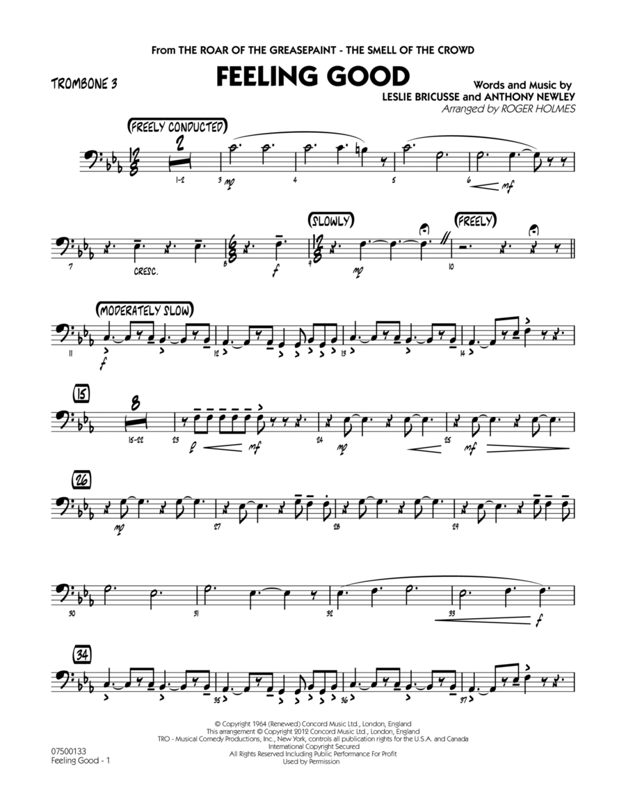 Feeling Good - Trombone 3 Jazz Ensemble scores gallery preview page 1