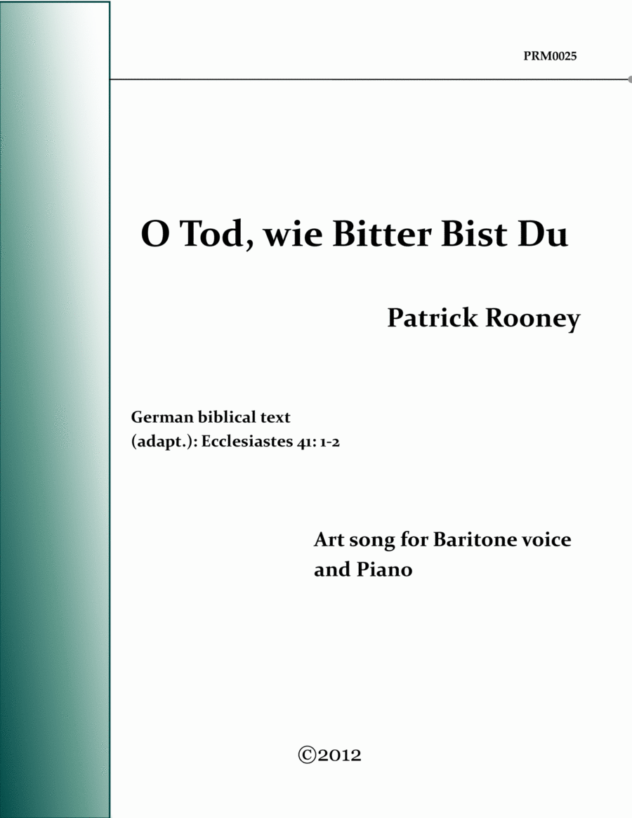 O Tod, Wie Bitter bist Du Voice scores gallery preview page 1