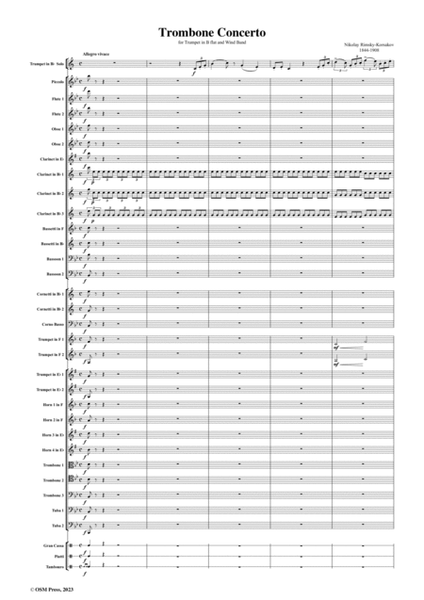 Rimsky-Korsakov-Trombone Concerto(1877),for Trumpet in B flat and Wind Band image number null