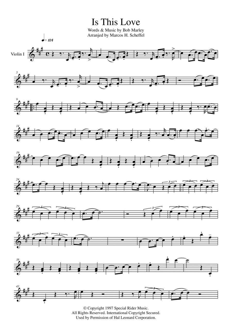 Is This Love String Quartet scores gallery preview page 1
