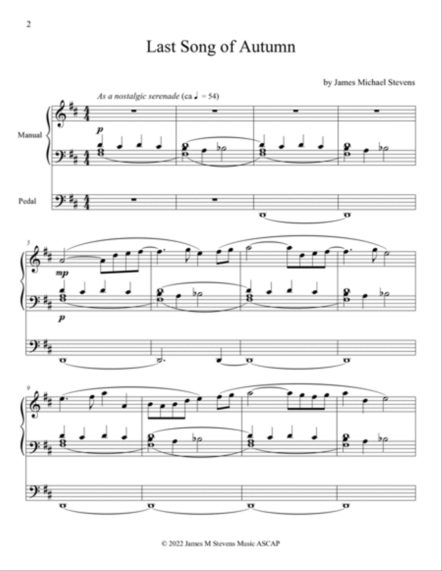 Last Song of Autumn - Organ Solo Organ Solo scores gallery preview page 2