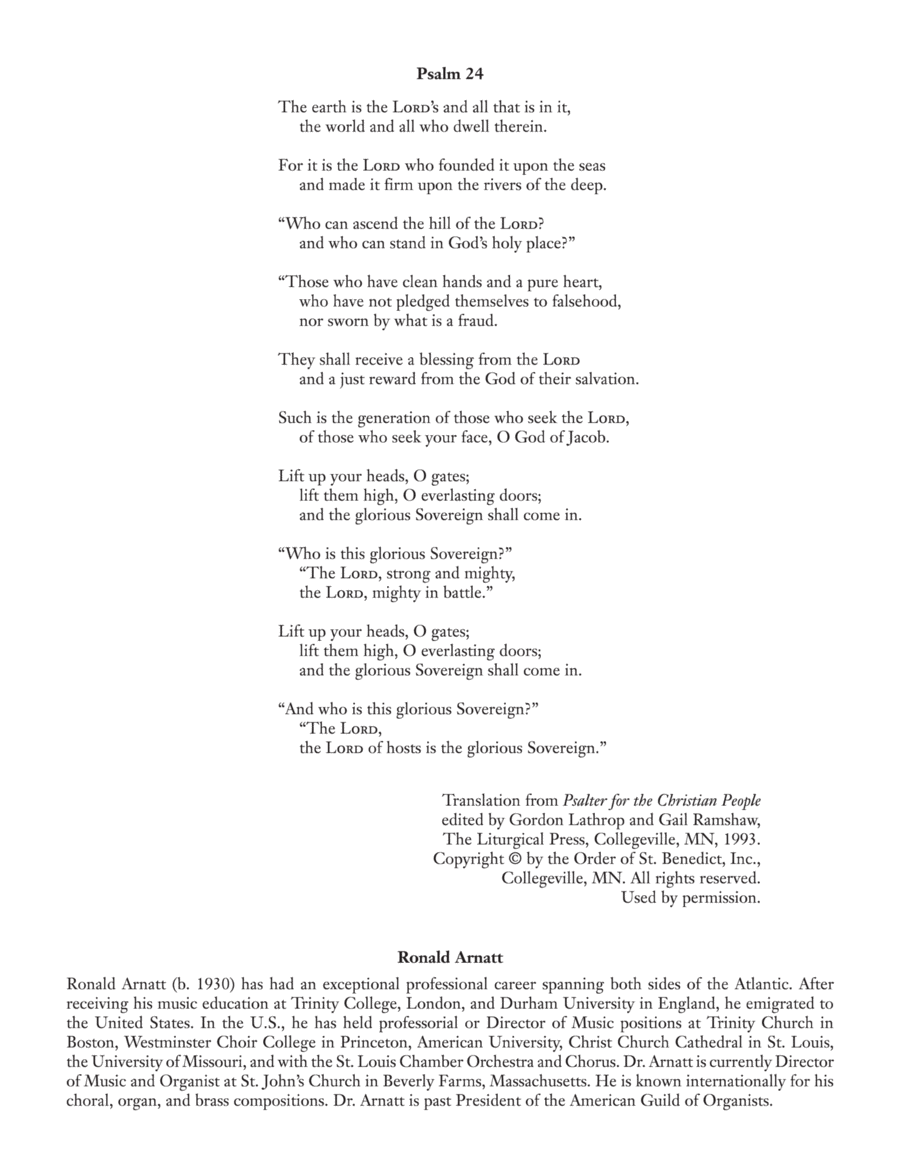 Psalm 24 4-Part scores gallery preview page 1