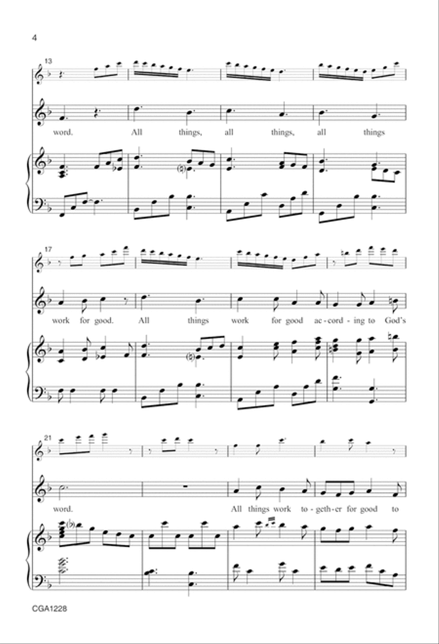 All Things Work Together for Good Unison Choir scores gallery preview page 4