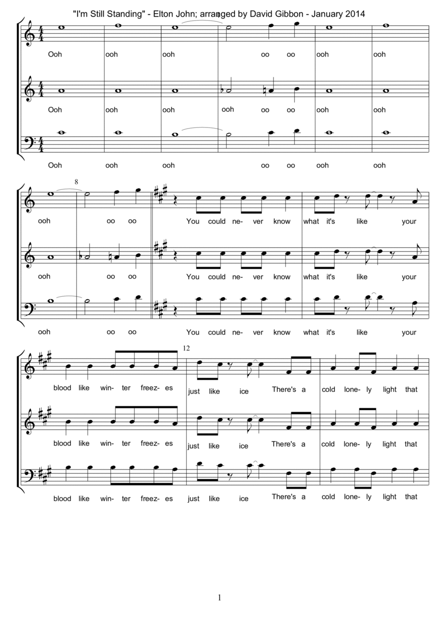 I'm Still Standing 3-Part scores gallery preview page 1