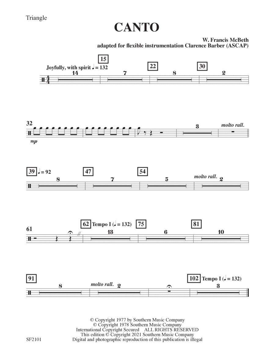 Canto - Triangle Canto - Triangle Concert Band scores gallery preview page 1