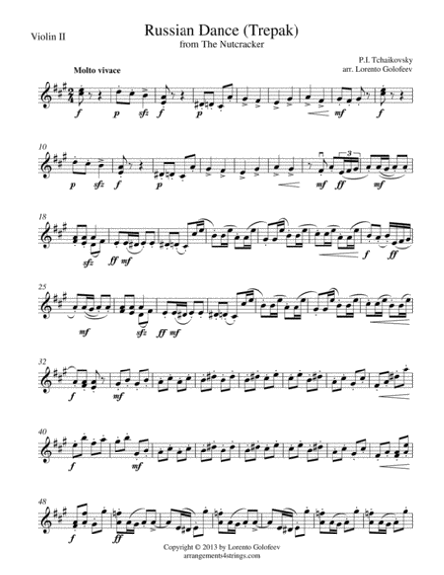 Russian Dance (Trepak) String Quartet scores gallery preview page 3