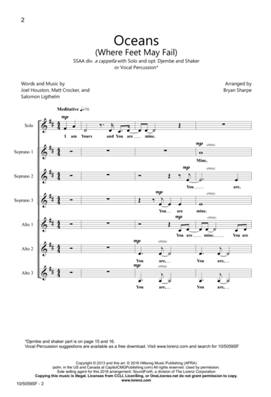 Oceans (Where Feet May Fail) SSAA scores gallery preview page 2
