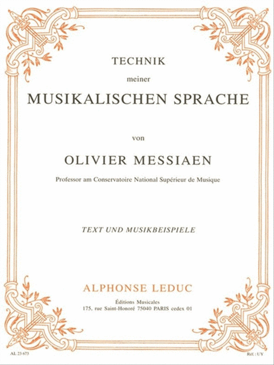 The Technique Of My Musical Language (text And Music) Organ scores gallery preview page 1