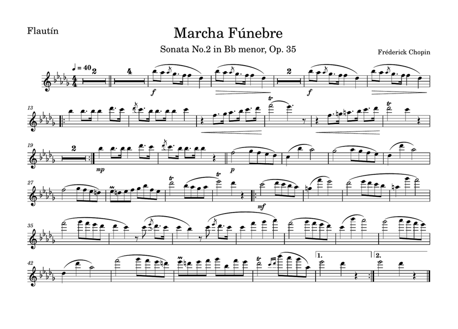 Marcha Fúnebre de Chopin Concert Band scores gallery preview page 1