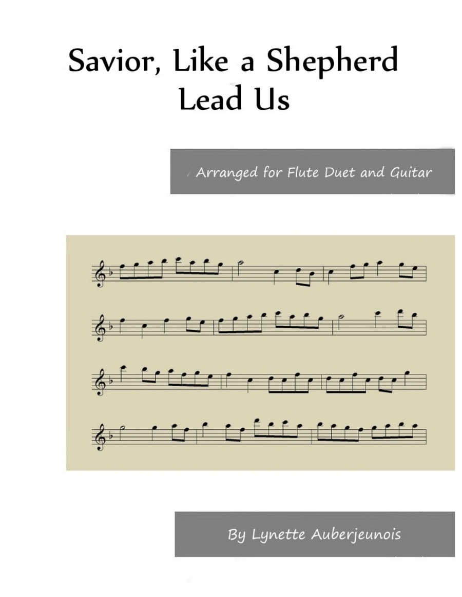 Savior, Like a Shepherd Lead Us - Flute Duet with Guitar Chords Flute Duet scores gallery preview page 1