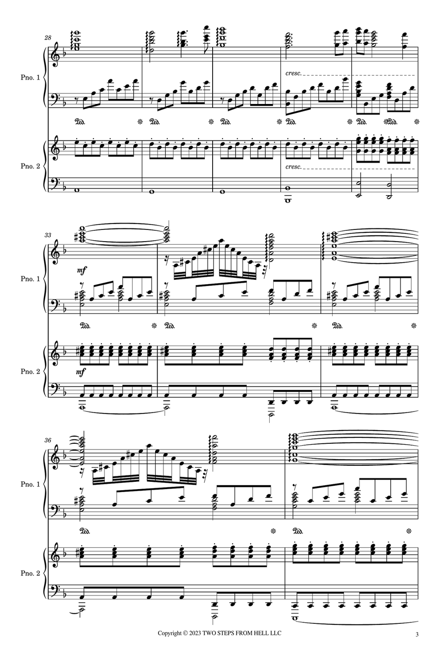 Star Sky - Trailer Piano Duet scores gallery preview page 3