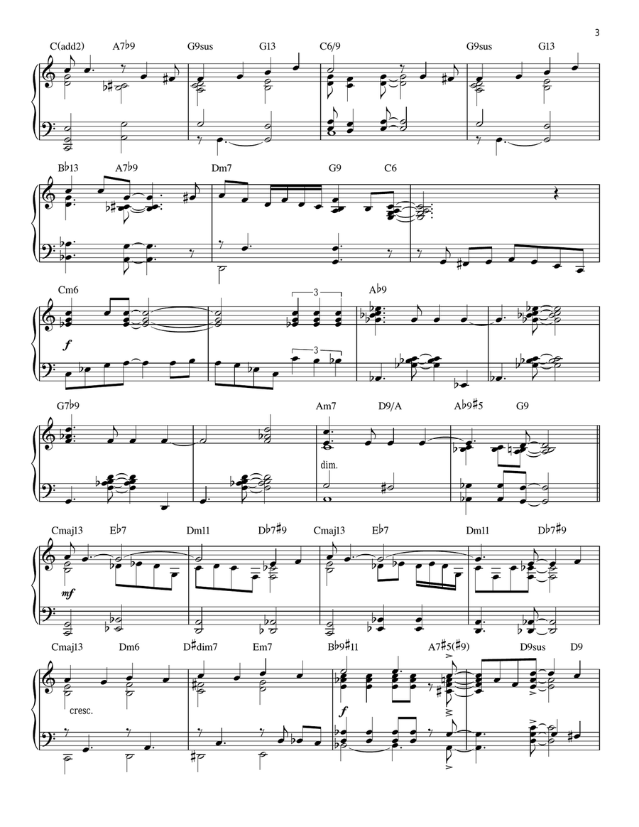 Cheek To Cheek [Jazz version] Piano Solo scores gallery preview page 3