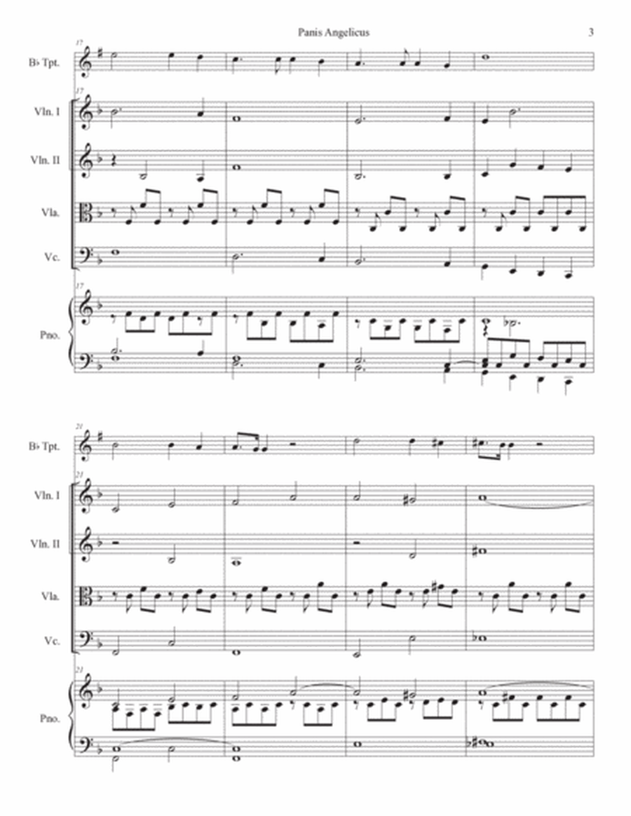 Panis Angelicus, Trumpet Solo with String Quartet & Optional Piano image number null