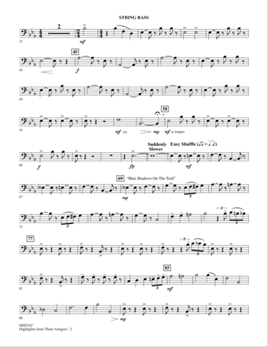 Highlights from Three Amigos! - String Bass Concert Band scores gallery preview page 2