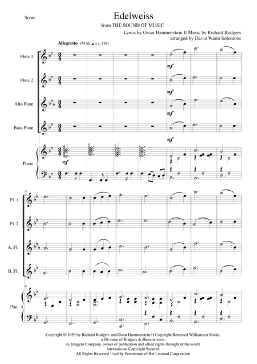 Edelweiss Flute scores gallery preview page 1