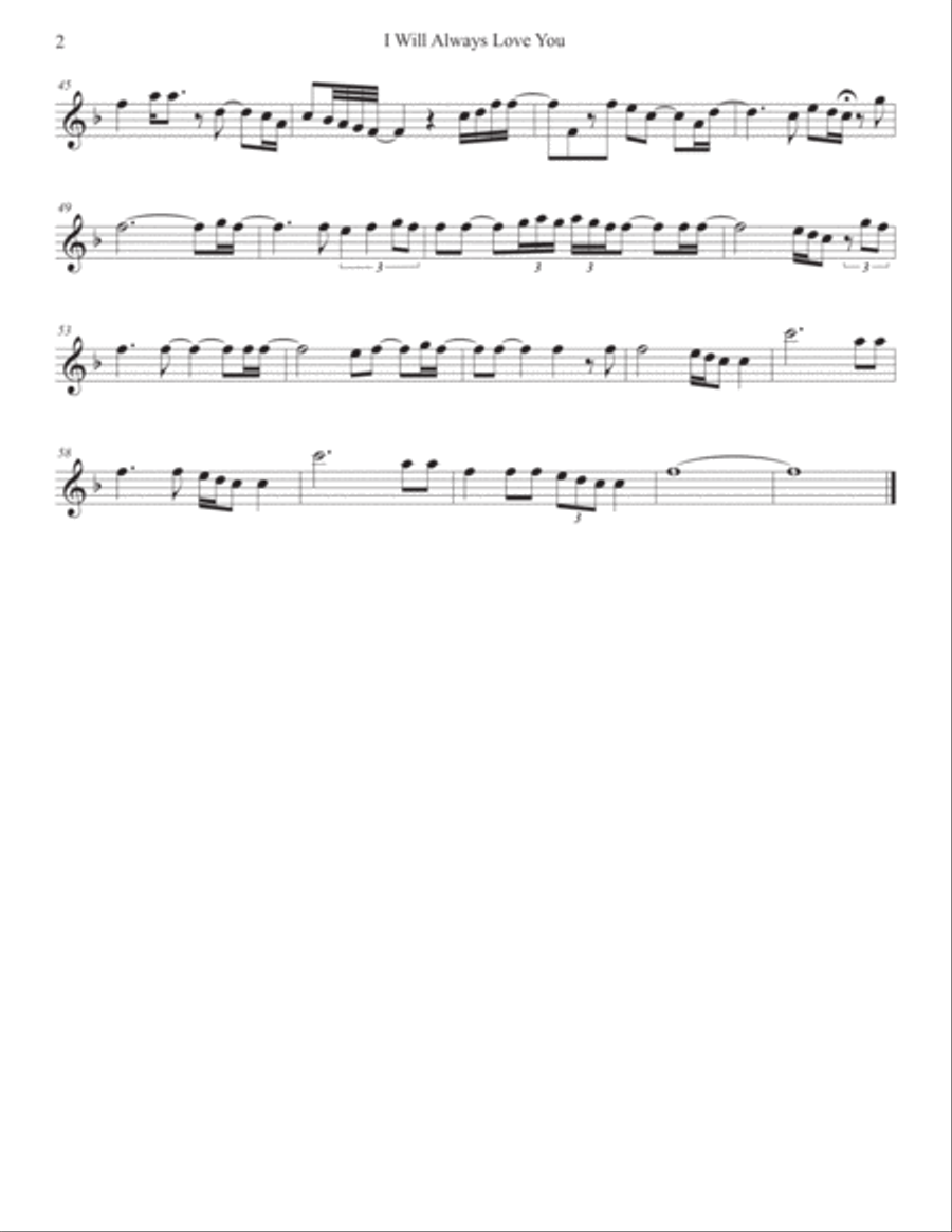 I Will Always Love You Violin Solo scores gallery preview page 2