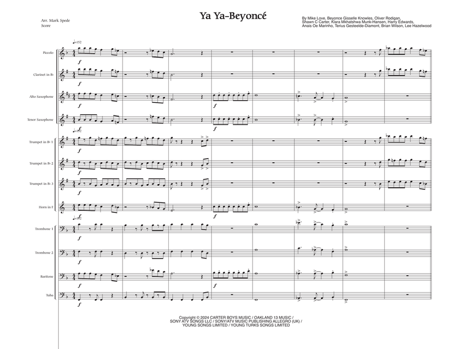 Ya Ya Marching Band scores gallery preview page 1