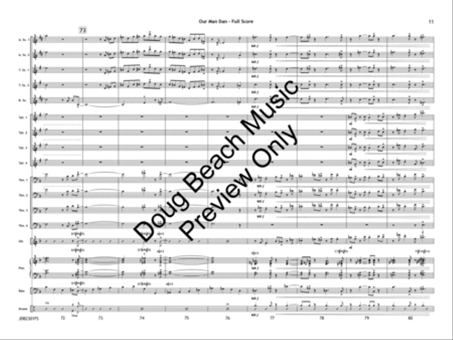 Our Man Dan (Score) Jazz Ensemble scores gallery preview page 12