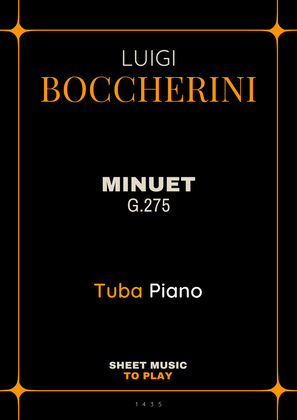 Minuet Op.11 No.5 - Tuba and Piano (Full Score and Parts)