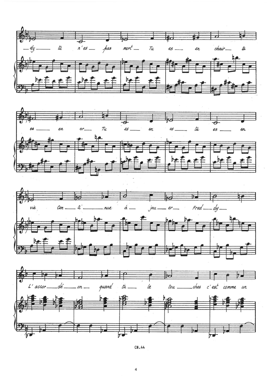 Quand Freddy Est Parti Piano, Vocal scores gallery preview page 4