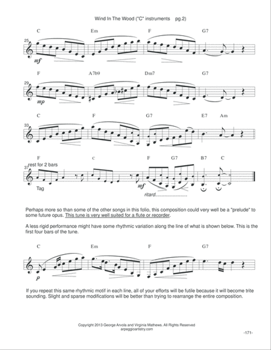 Wind in the Wood, for flute, recorder, violin, C instruments. Small Ensemble scores gallery preview page 3