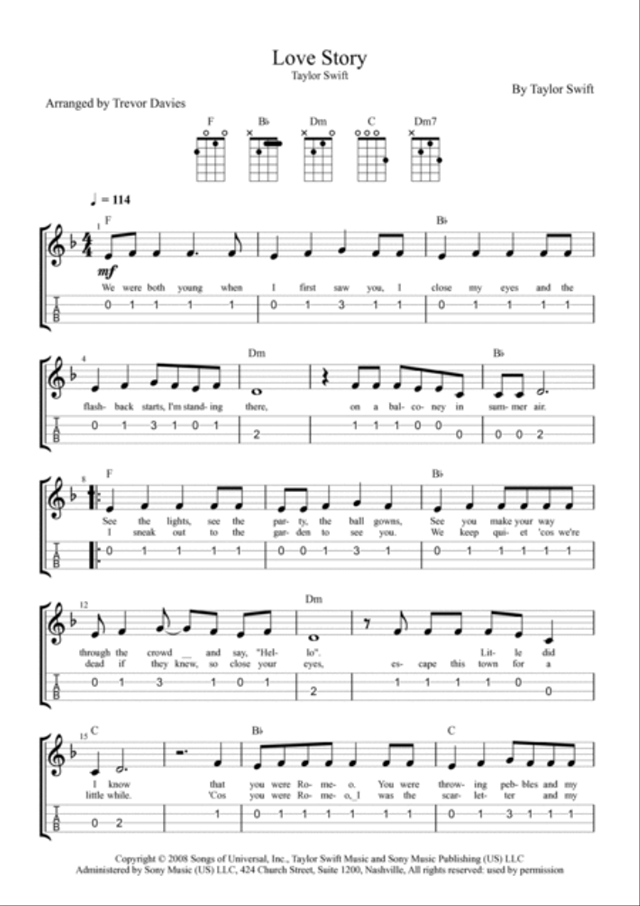 Love Story Love Story Ukulele scores gallery preview page 3