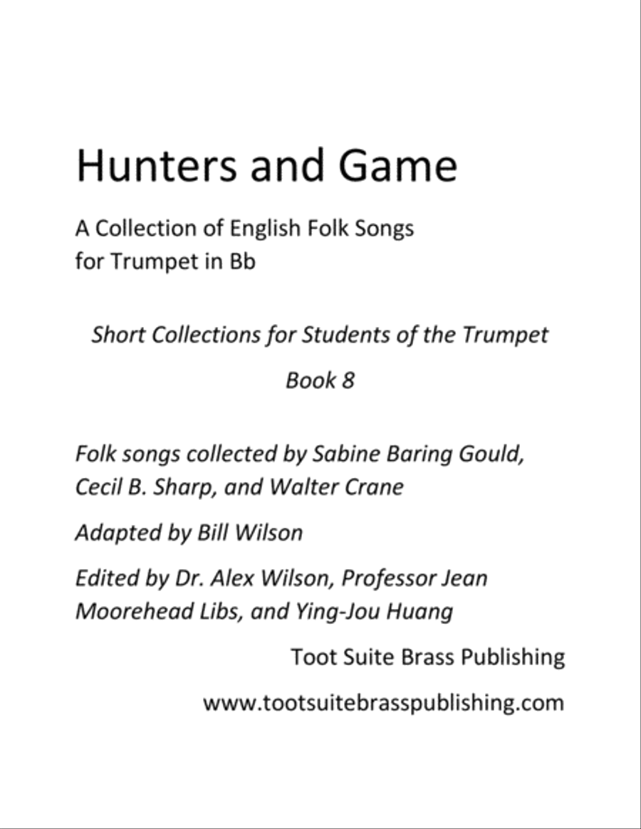 Hunters and Game Trumpet Solo scores gallery preview page 1