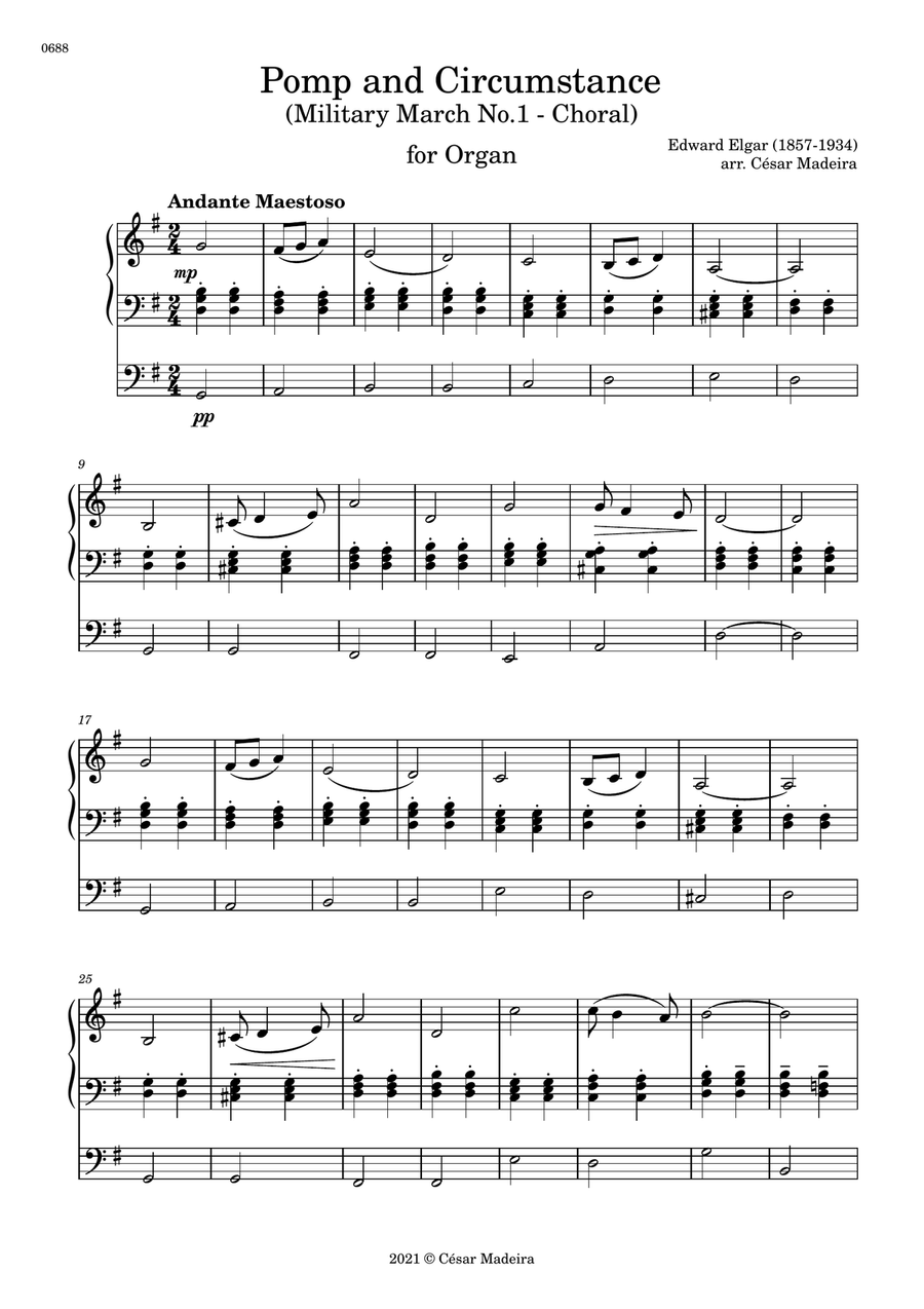 Pomp and Circumstance No.1 - Organ Solo (Full Score) Organ Solo scores gallery preview page 2