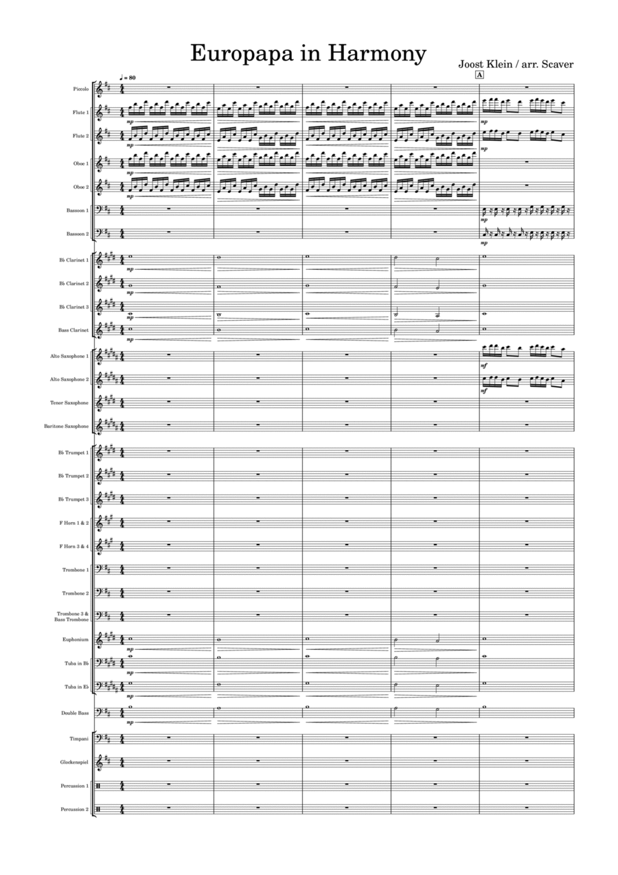 Europapa in Harmony Concert Band scores gallery preview page 1