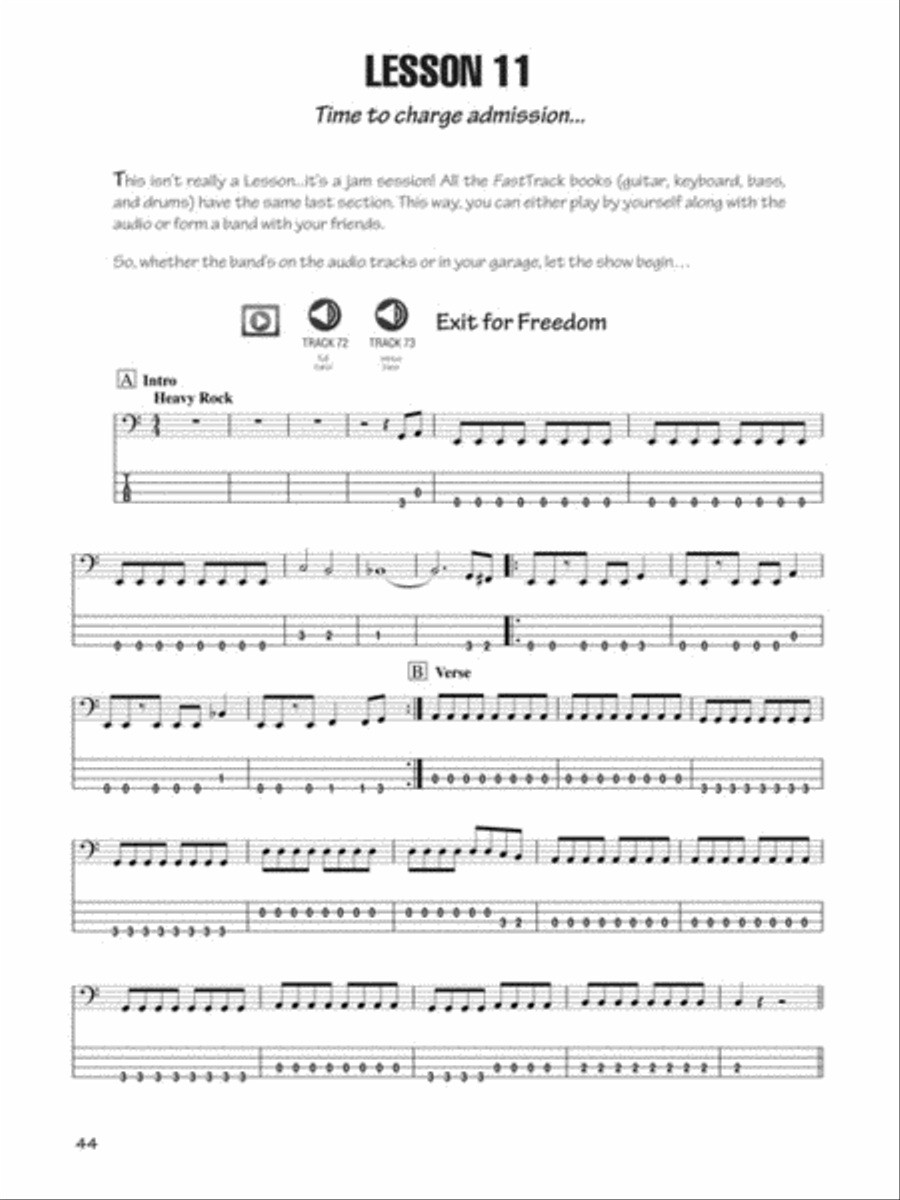 FastTrack Bass Method – Starter Pack Bass Guitar Tablature scores gallery preview page 5