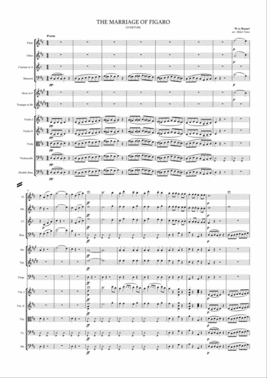 The Marriage of Figaro Overture (reduced orchestration) Chamber Orchestra scores gallery preview page 3